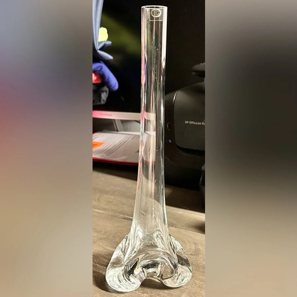 Vintage - Designs Clear Glass Bud Vase 12 inches tall - Picture 1 of 5